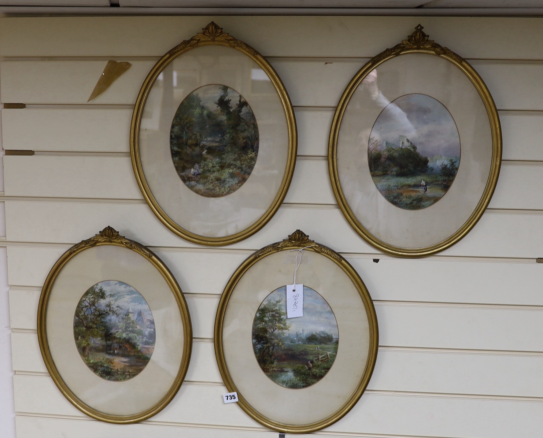British School, 19th century, four watercolours, Rural and woodland scenes, in matching frames, 23 x 18cm